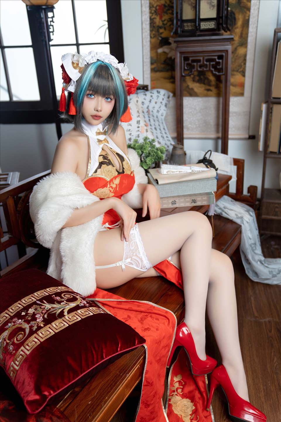 ネット上の人気者#Momoko葵葵 柴郡本チャイナドレス ネット上の人気者-第26张